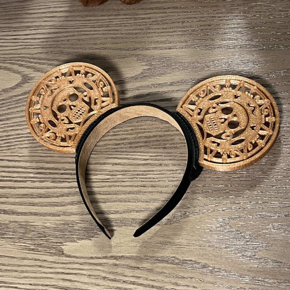 Gold Pirates of the Caribbean Coin Minnie Ears Headband